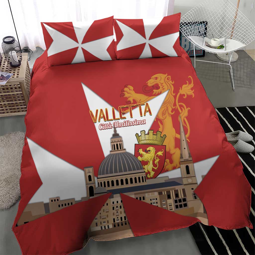 Valletta Malta Bedding Set Maltese Cross Citta Umilissima - Wonder Print Shop