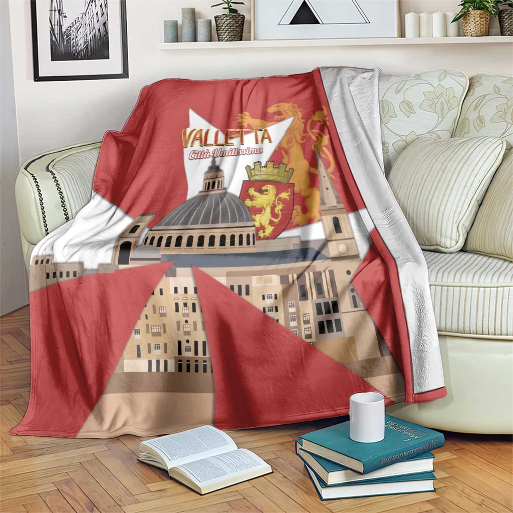 Valletta Malta Blanket Maltese Cross Citta Umilissima - Wonder Print Shop