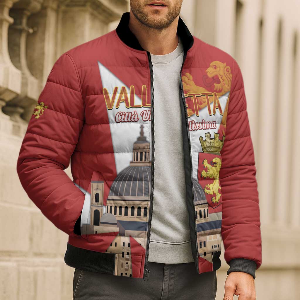 Valletta Malta Bomber Puffer Jacket Maltese Cross Citta Umilissima - Wonder Print Shop