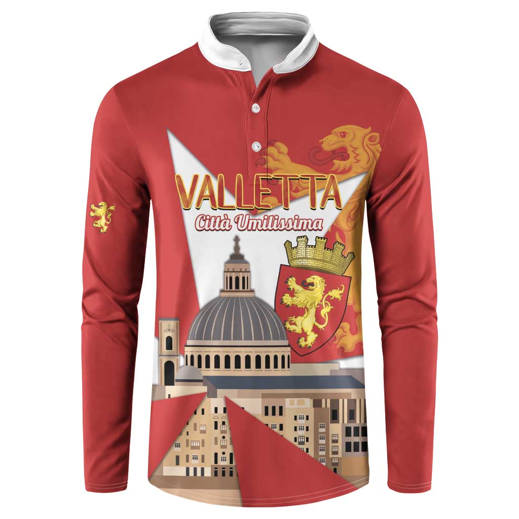 Valletta Malta Button Sweatshirt Maltese Cross Citta Umilissima - Wonder Print Shop