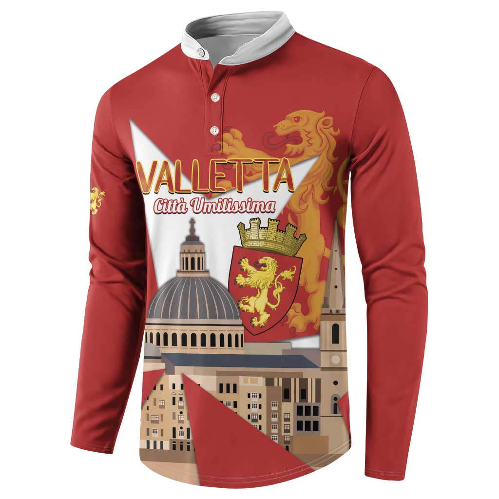 Valletta Malta Button Sweatshirt Maltese Cross Citta Umilissima - Wonder Print Shop