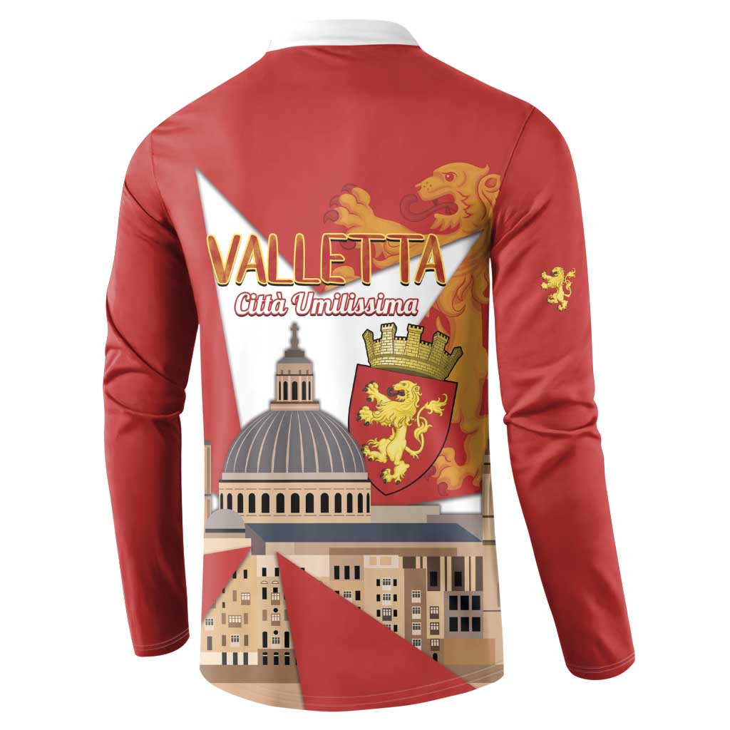 Valletta Malta Button Sweatshirt Maltese Cross Citta Umilissima - Wonder Print Shop