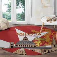 Valletta Malta Round Carpet Maltese Cross Citta Umilissima - Wonder Print Shop