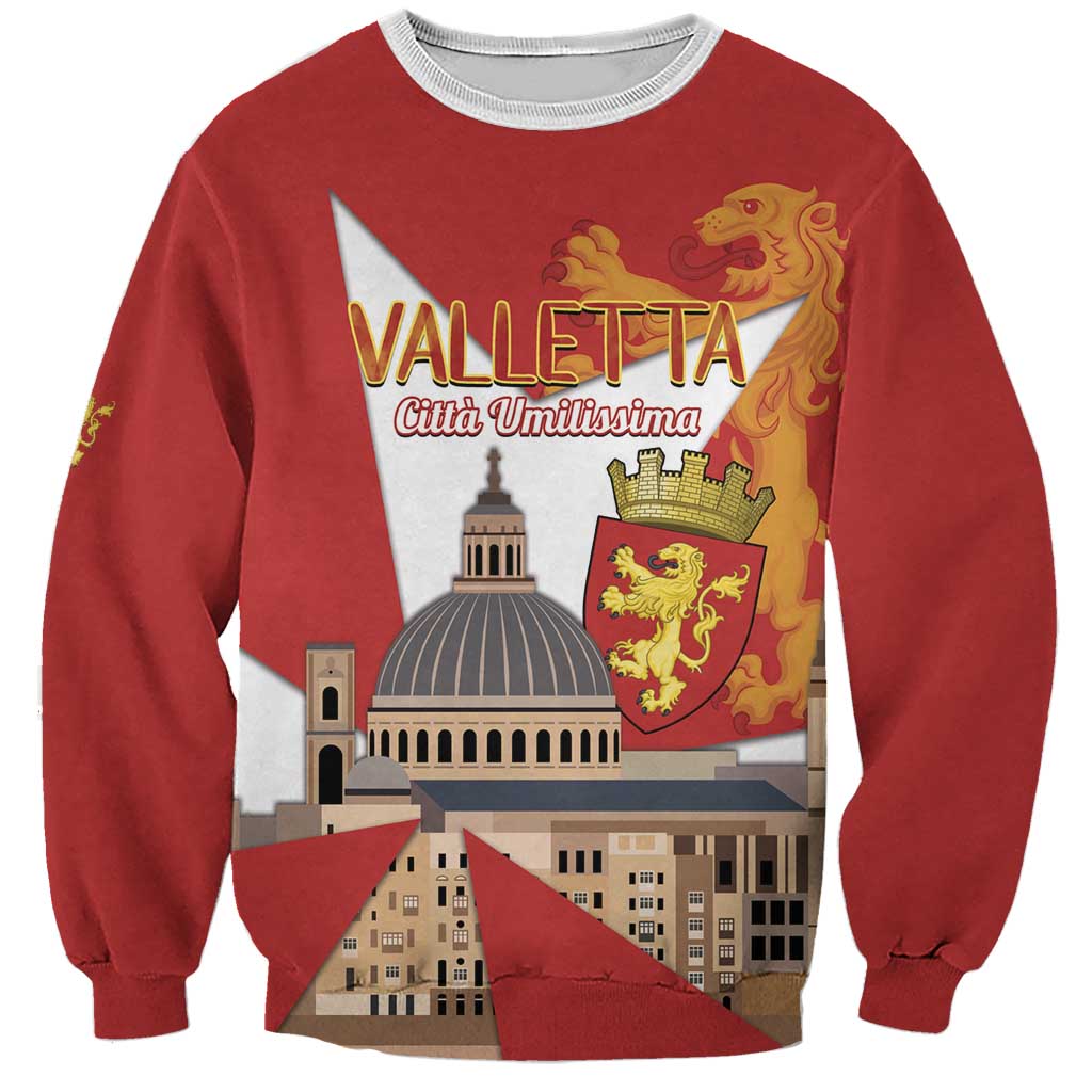 Valletta Malta Sweatshirt Maltese Cross Citta Umilissima - Wonder Print Shop