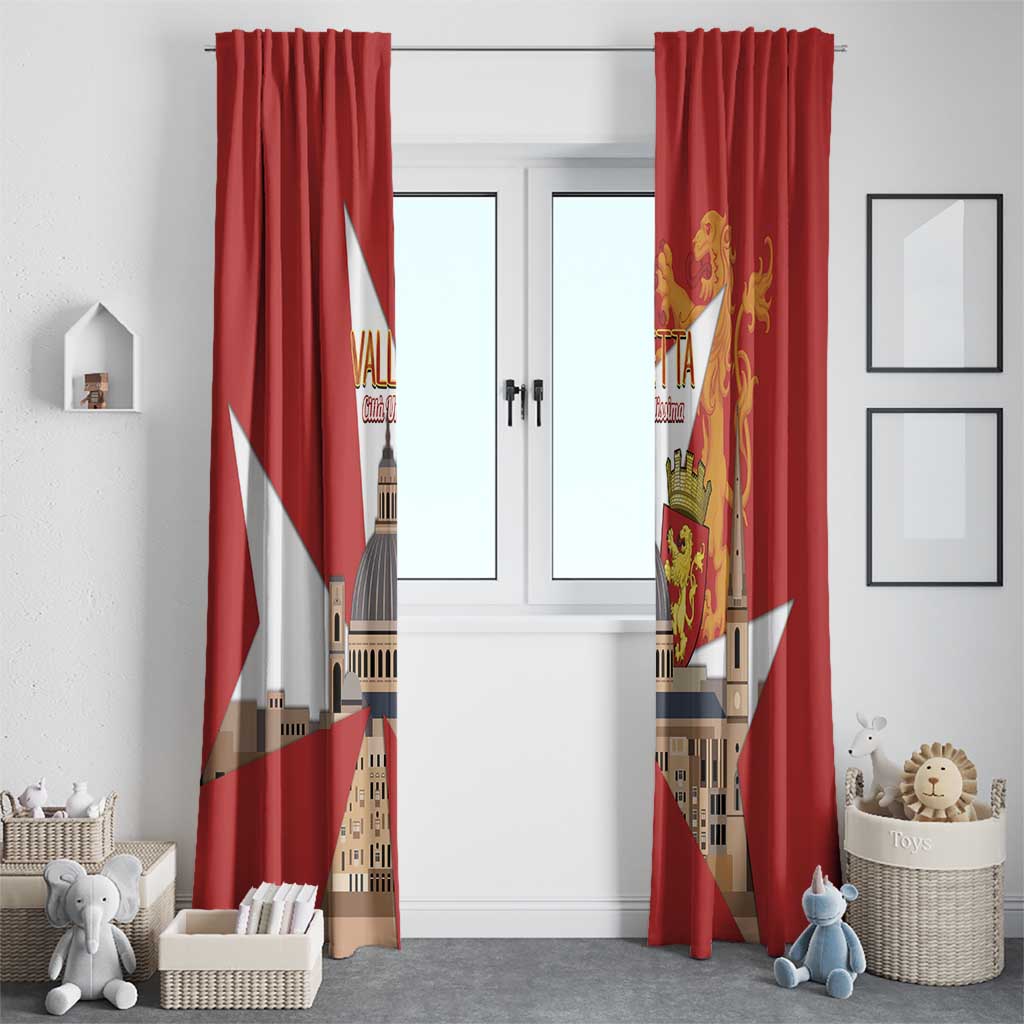 Valletta Malta Window Curtain Maltese Cross Citta Umilissima - Wonder Print Shop