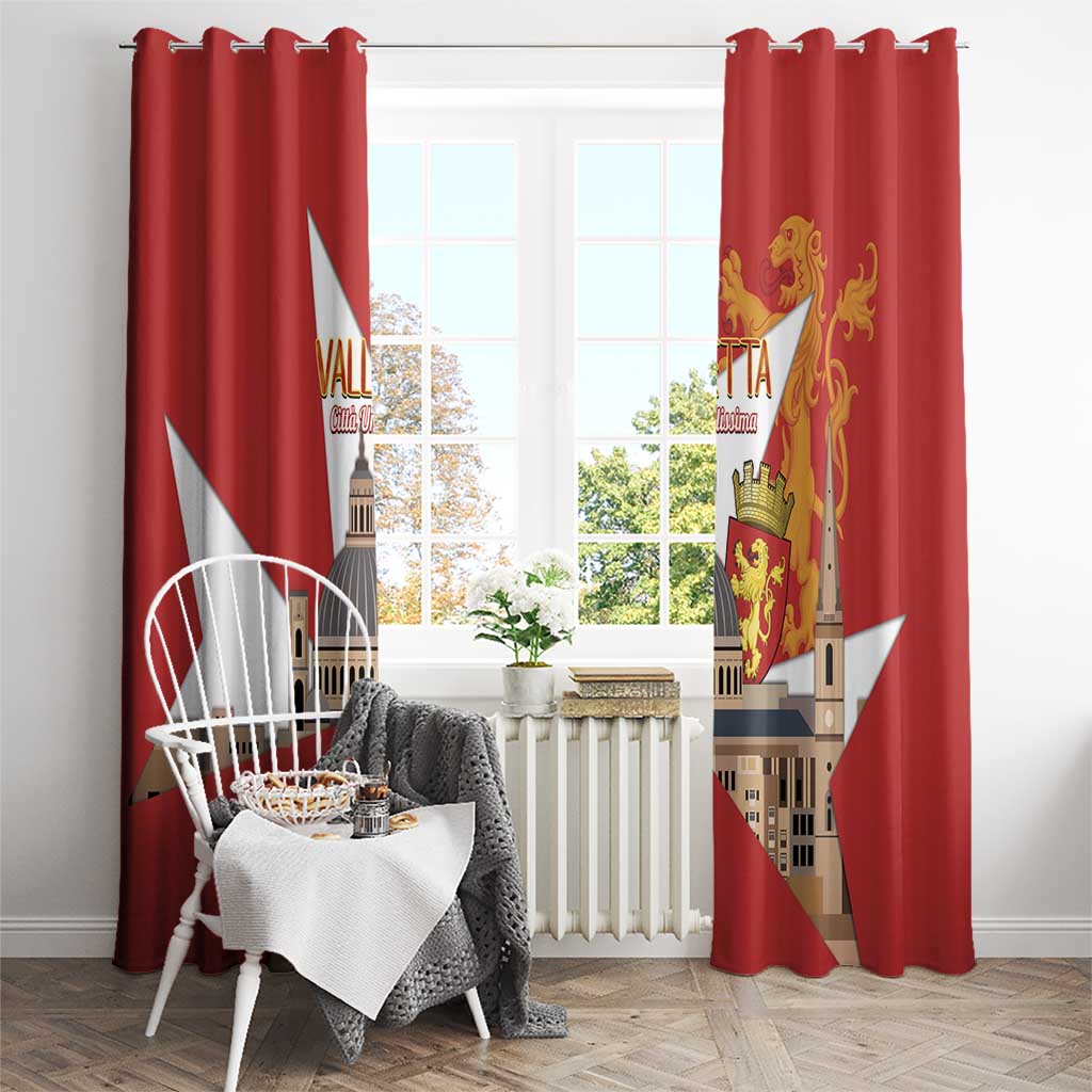 Valletta Malta Window Curtain Maltese Cross Citta Umilissima - Wonder Print Shop