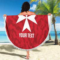 Malta Football Custom Beach Blanket Come One Reds - Wonder Print Shop