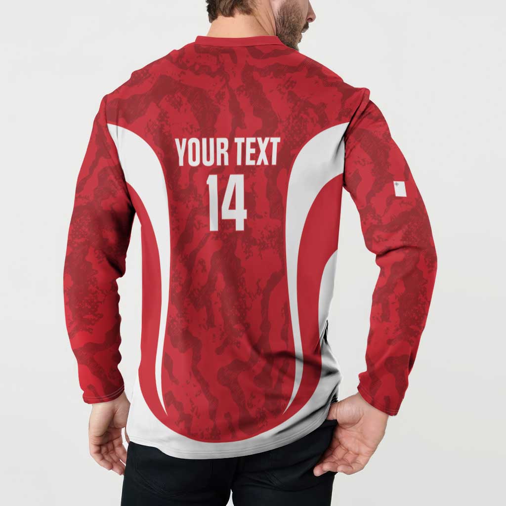 Malta Football Custom Button Sweatshirt Come One Reds - Wonder Print Shop