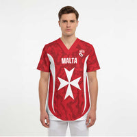 Malta Football Custom Scrub Top Come One Reds - Wonder Print Shop