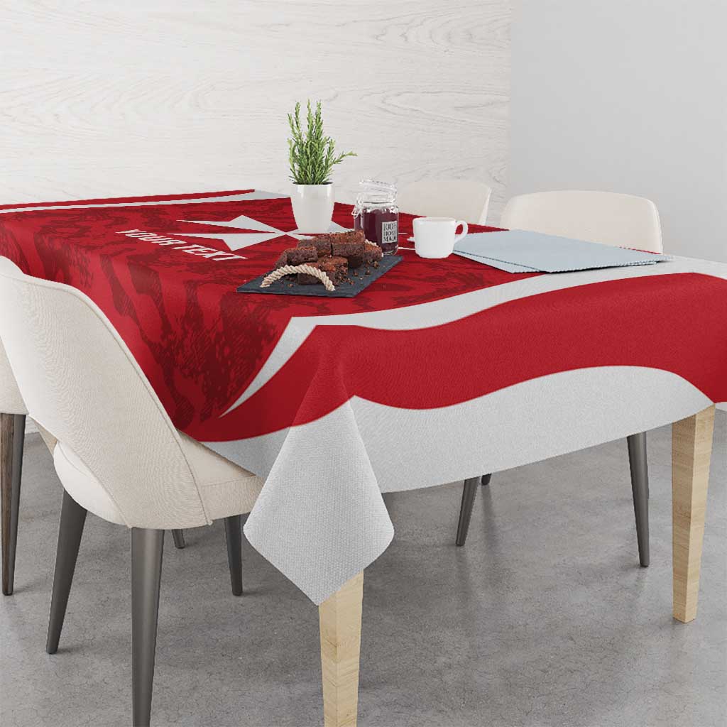 Malta Football Custom Tablecloth Come One Reds - Wonder Print Shop
