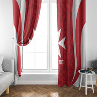 Malta Football Custom Window Curtain Come One Reds - Wonder Print Shop