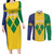 Custom Saint Vincent and the Grenadines Football Couples Matching Long Sleeve Bodycon Dress and Long Sleeve Button Shirt Go Champions Vincy Heat