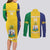 Custom Saint Vincent and the Grenadines Football Couples Matching Long Sleeve Bodycon Dress and Long Sleeve Button Shirt Go Champions Vincy Heat