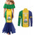 Custom Saint Vincent and the Grenadines Football Couples Matching Mermaid Dress and Long Sleeve Button Shirt Go Champions Vincy Heat