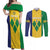 Custom Saint Vincent and the Grenadines Football Couples Matching Off Shoulder Maxi Dress and Long Sleeve Button Shirt Go Champions Vincy Heat