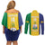 Custom Saint Vincent and the Grenadines Football Couples Matching Off Shoulder Short Dress and Long Sleeve Button Shirt Go Champions Vincy Heat