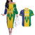 Custom Saint Vincent and the Grenadines Football Couples Matching Off The Shoulder Long Sleeve Dress and Hawaiian Shirt Go Champions Vincy Heat