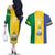 Custom Saint Vincent and the Grenadines Football Couples Matching Off The Shoulder Long Sleeve Dress and Hawaiian Shirt Go Champions Vincy Heat