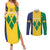 Custom Saint Vincent and the Grenadines Football Couples Matching Summer Maxi Dress and Long Sleeve Button Shirt Go Champions Vincy Heat