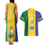 Custom Saint Vincent and the Grenadines Football Couples Matching Tank Maxi Dress and Hawaiian Shirt Go Champions Vincy Heat