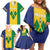 Custom Saint Vincent and the Grenadines Football Family Matching Off Shoulder Short Dress and Hawaiian Shirt Go Champions Vincy Heat - Wonder Print Shop