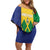 Custom Saint Vincent and the Grenadines Football Family Matching Off Shoulder Short Dress and Hawaiian Shirt Go Champions Vincy Heat - Wonder Print Shop