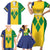 Custom Saint Vincent and the Grenadines Football Family Matching Short Sleeve Bodycon Dress and Hawaiian Shirt Go Champions Vincy Heat - Wonder Print Shop