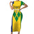 Custom Saint Vincent and the Grenadines Football Family Matching Short Sleeve Bodycon Dress and Hawaiian Shirt Go Champions Vincy Heat - Wonder Print Shop