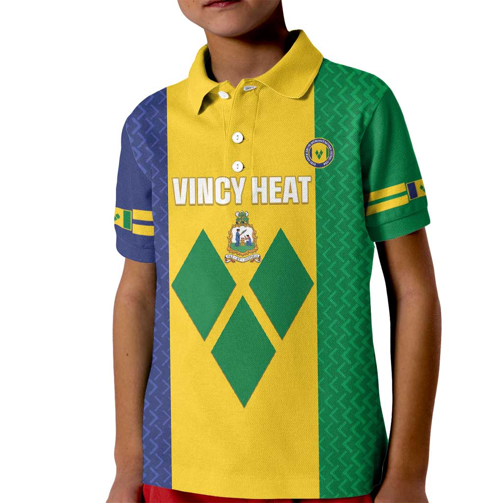 Custom Saint Vincent and the Grenadines Football Kid Polo Shirt Go Champions Vincy Heat - Wonder Print Shop