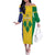 Custom Saint Vincent and the Grenadines Football Off The Shoulder Long Sleeve Dress Go Champions Vincy Heat - Wonder Print Shop