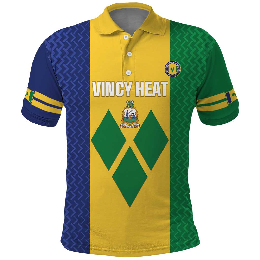 Custom Saint Vincent and the Grenadines Football Polo Shirt Go Champions Vincy Heat - Wonder Print Shop