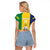 Custom Saint Vincent and the Grenadines Football Raglan Cropped T Shirt Go Champions Vincy Heat - Wonder Print Shop