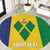 Custom Saint Vincent and the Grenadines Football Round Carpet Go Champions Vincy Heat - Wonder Print Shop