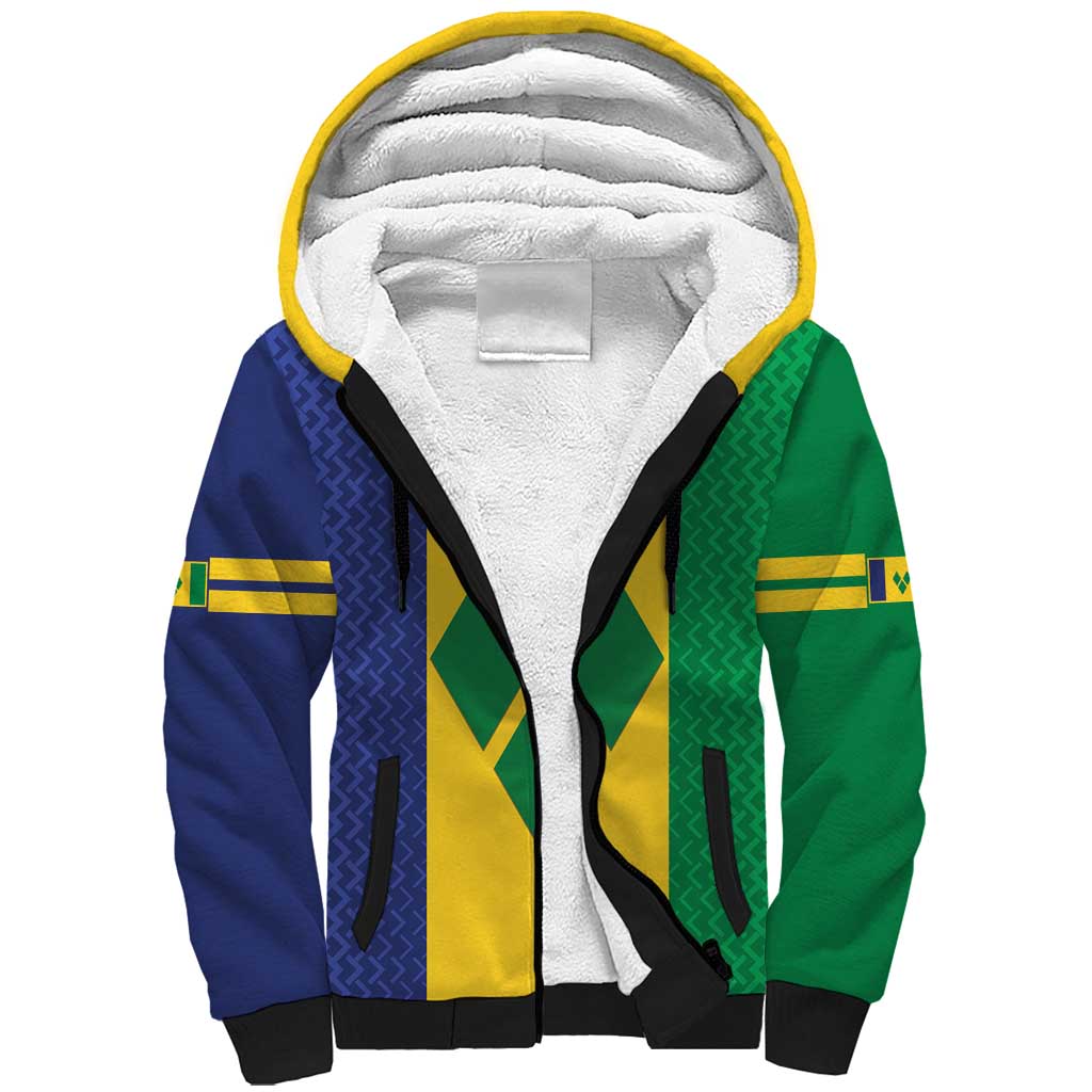 Custom Saint Vincent and the Grenadines Football Sherpa Hoodie Go Champions Vincy Heat - Wonder Print Shop