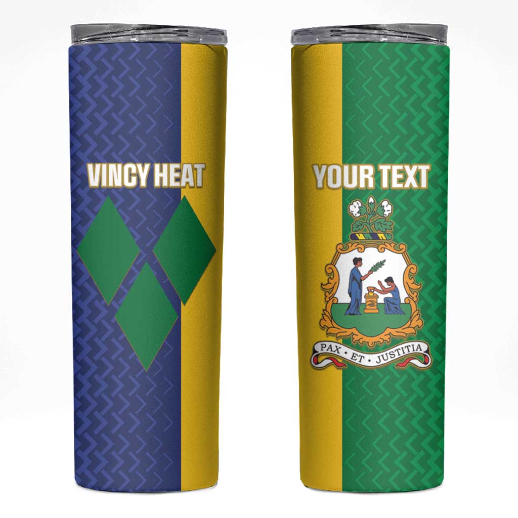 Custom Saint Vincent and the Grenadines Football Skinny Tumbler Go Champions Vincy Heat - Wonder Print Shop