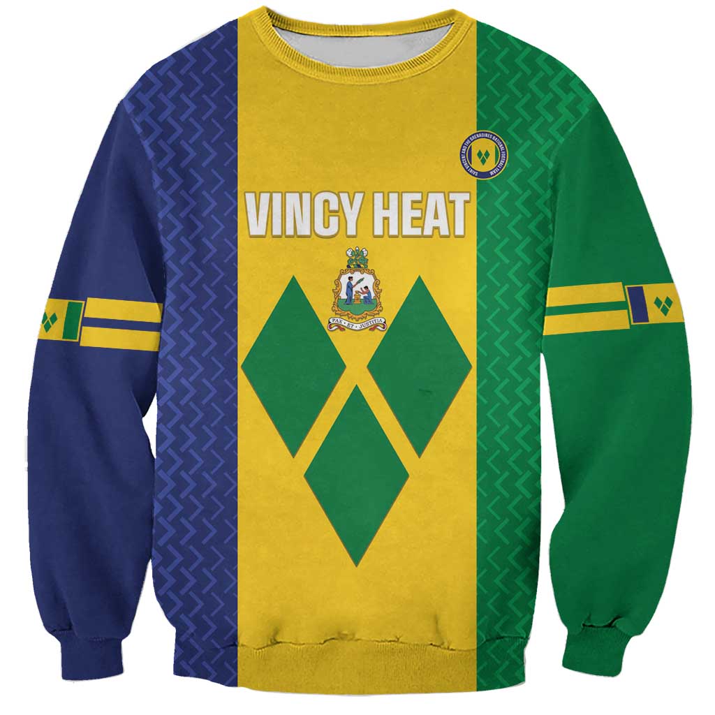 Custom Saint Vincent and the Grenadines Football Sweatshirt Go Champions Vincy Heat - Wonder Print Shop