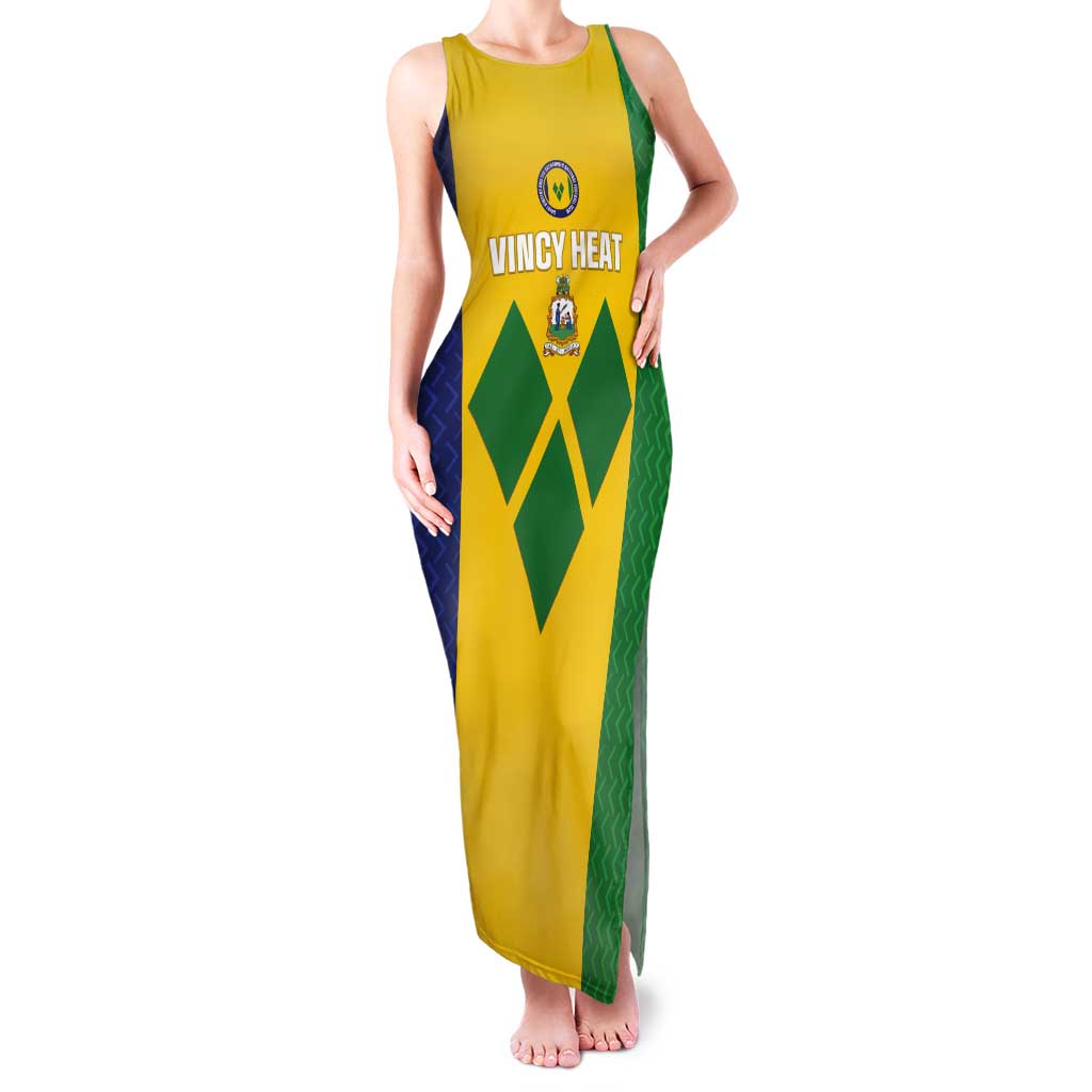 Custom Saint Vincent and the Grenadines Football Tank Maxi Dress Go Champions Vincy Heat - Wonder Print Shop