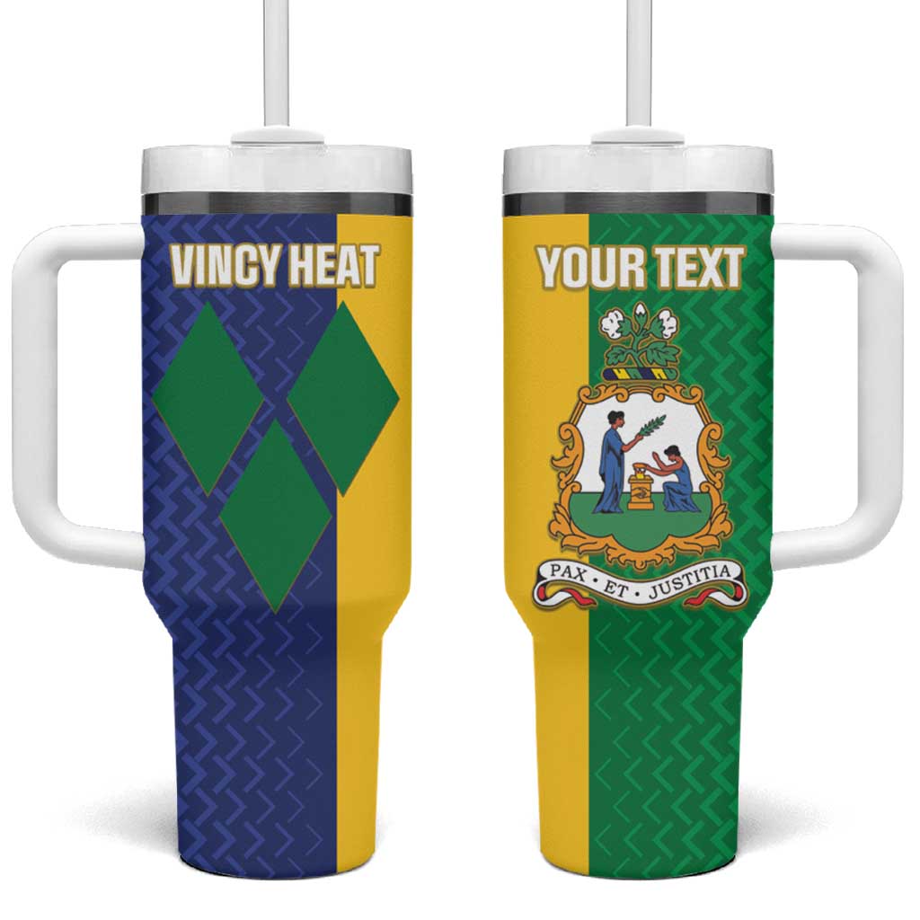 Custom Saint Vincent and the Grenadines Football Tumbler With Handle Go Champions Vincy Heat - Wonder Print Shop