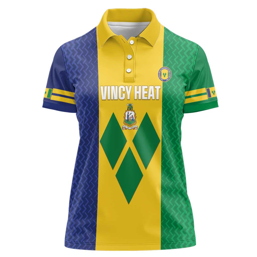 Custom Saint Vincent and the Grenadines Football Women Polo Shirt Go Champions Vincy Heat - Wonder Print Shop