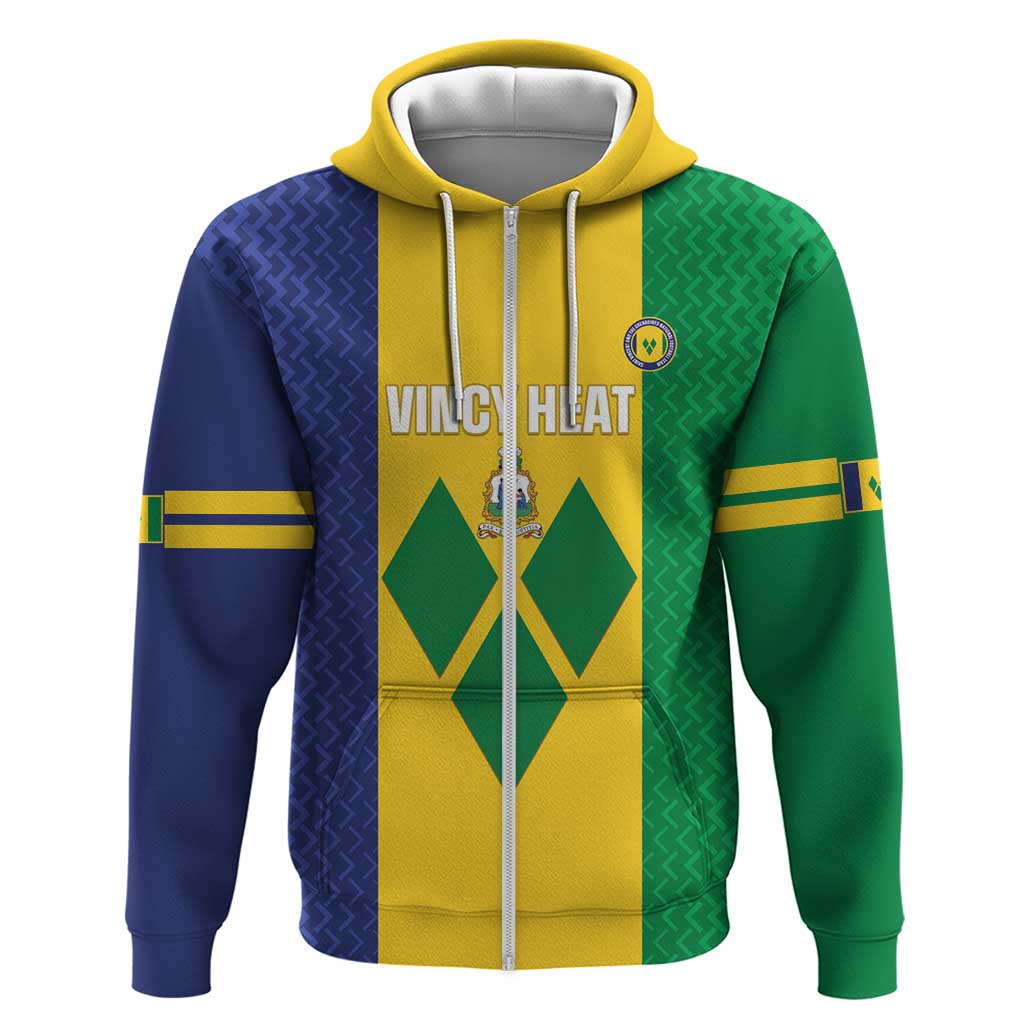 Custom Saint Vincent and the Grenadines Football Zip Hoodie Go Champions Vincy Heat - Wonder Print Shop