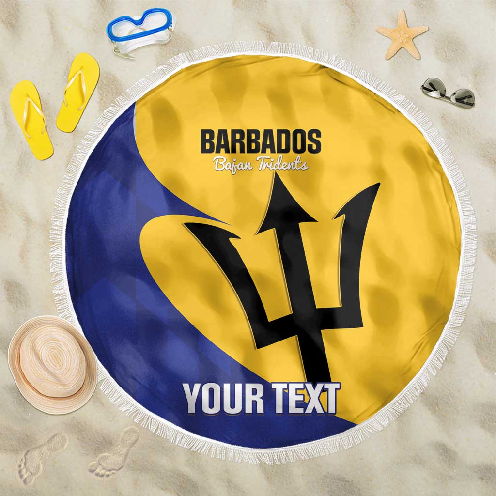 Custom Barbados Football Beach Blanket Go Champions Bajan Tridents