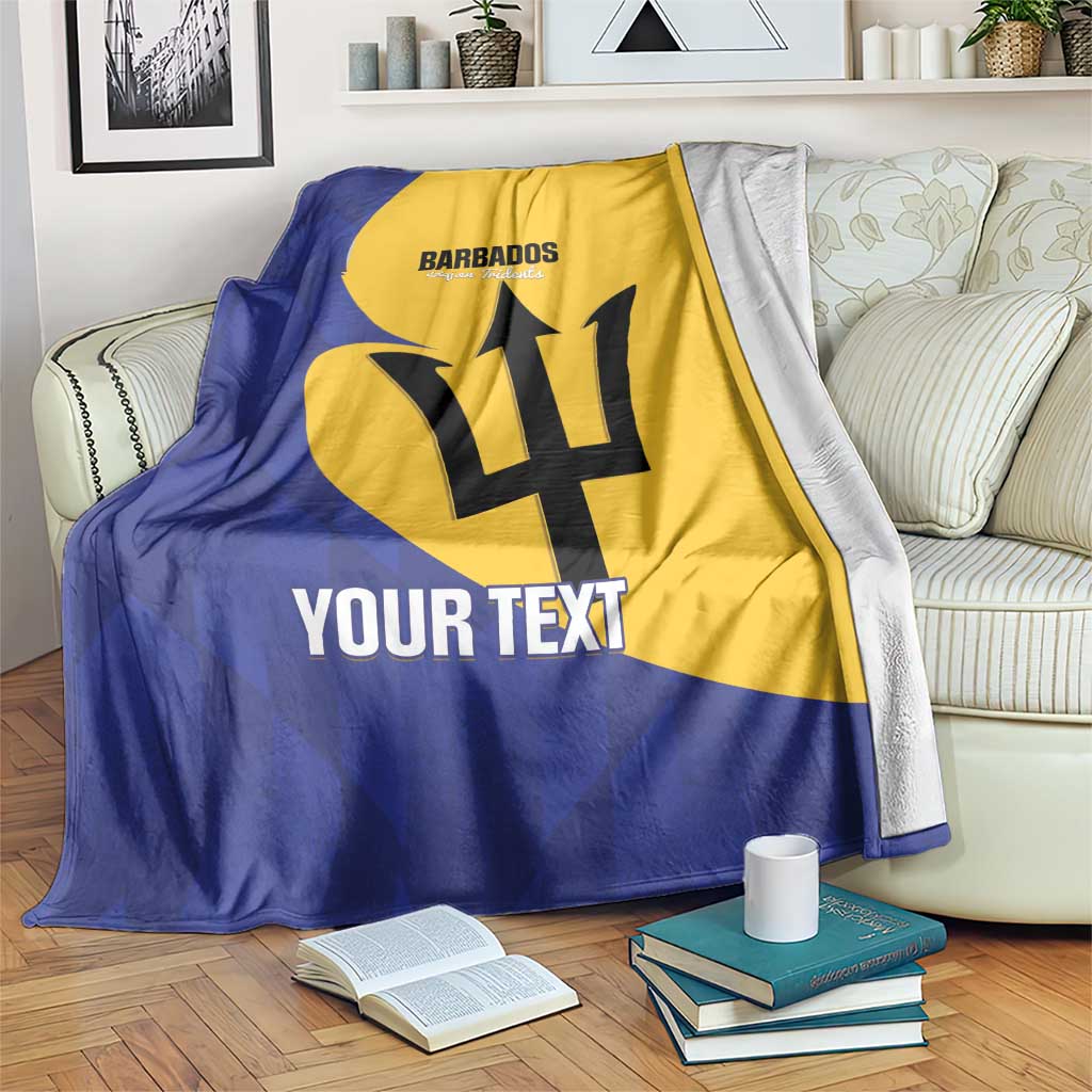 Custom Barbados Football Blanket Go Champions Bajan Tridents