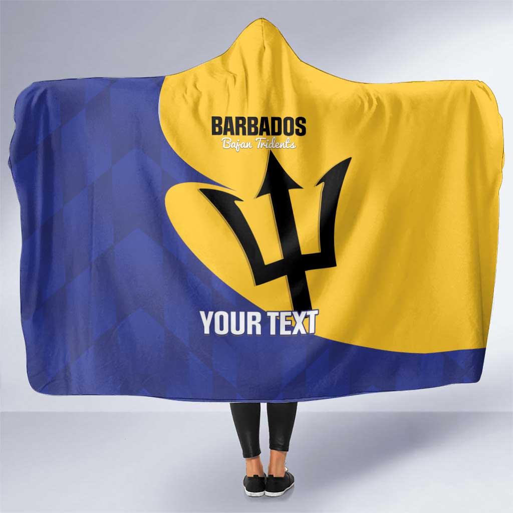 Custom Barbados Football Hooded Blanket Go Champions Bajan Tridents