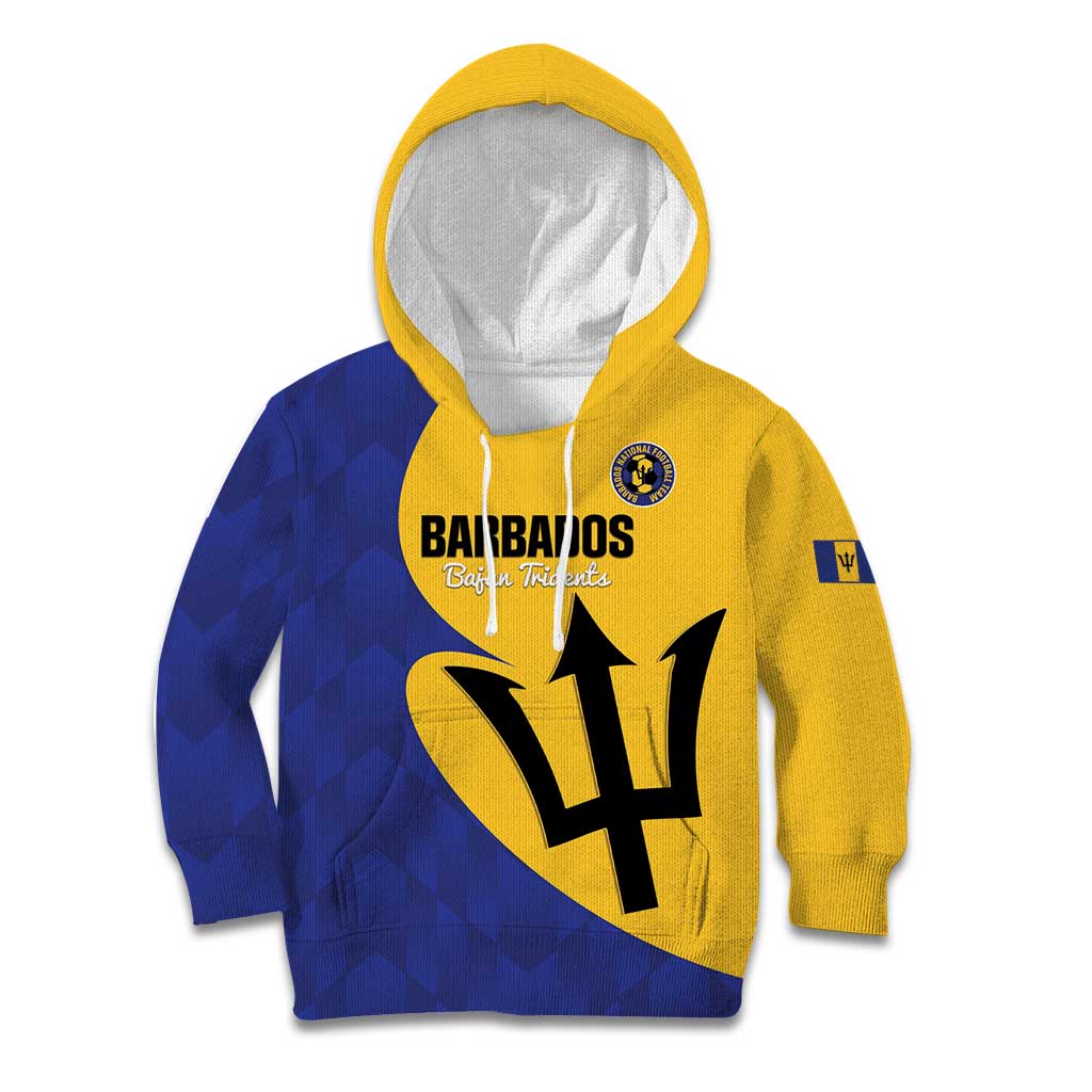 Custom Barbados Football Kid Hoodie Go Champions Bajan Tridents - Wonder Print Shop