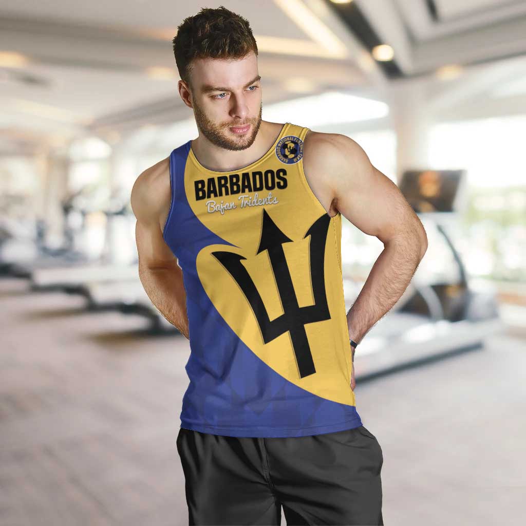 Custom Barbados Football Men Tank Top Go Champions Bajan Tridents