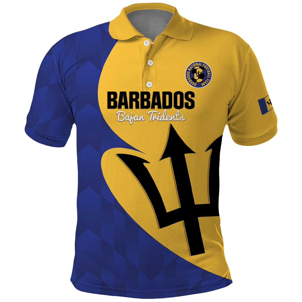 Custom Barbados Football Polo Shirt Go Champions Bajan Tridents - Wonder Print Shop