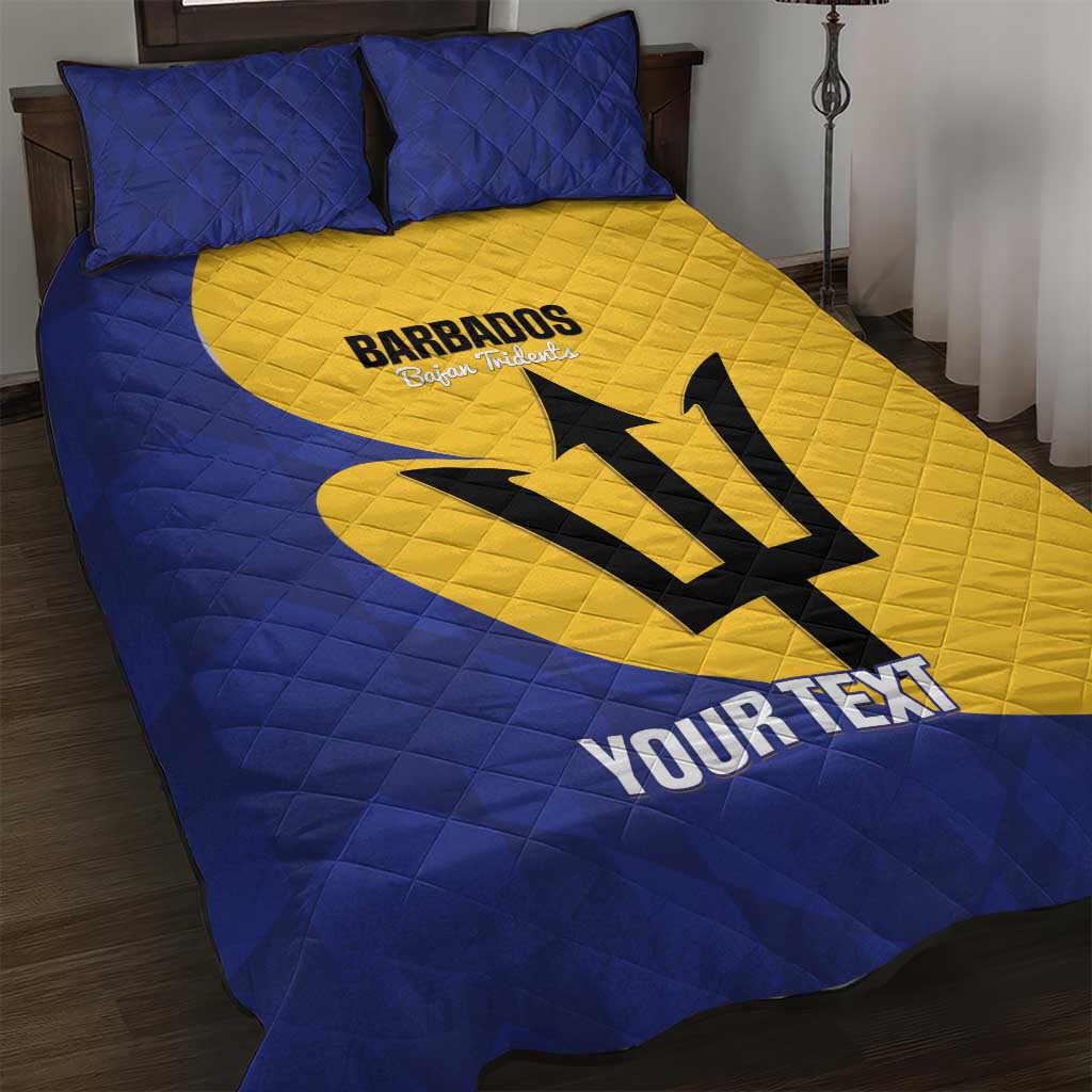 Custom Barbados Football Quilt Bed Set Go Champions Bajan Tridents - Wonder Print Shop