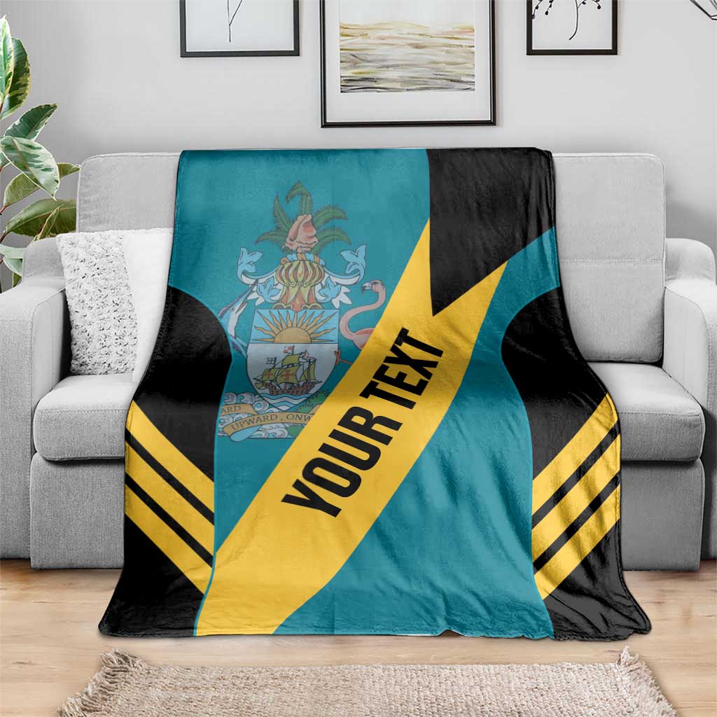 Teal and black football blanket with yellow diagonal stripe, crest icon, and text