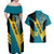 Custom Bahamas Football Couples Matching Off Shoulder Maxi Dress and Hawaiian Shirt Go Bahamian Slayersz