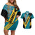 Custom Bahamas Football Couples Matching Off Shoulder Short Dress and Hawaiian Shirt Go Bahamian Slayersz